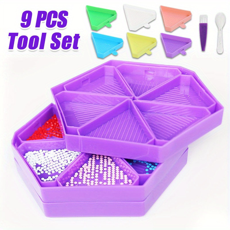 Useful Tech Accessories - 9PCS New Diamond Painting Tray, Multi-functional