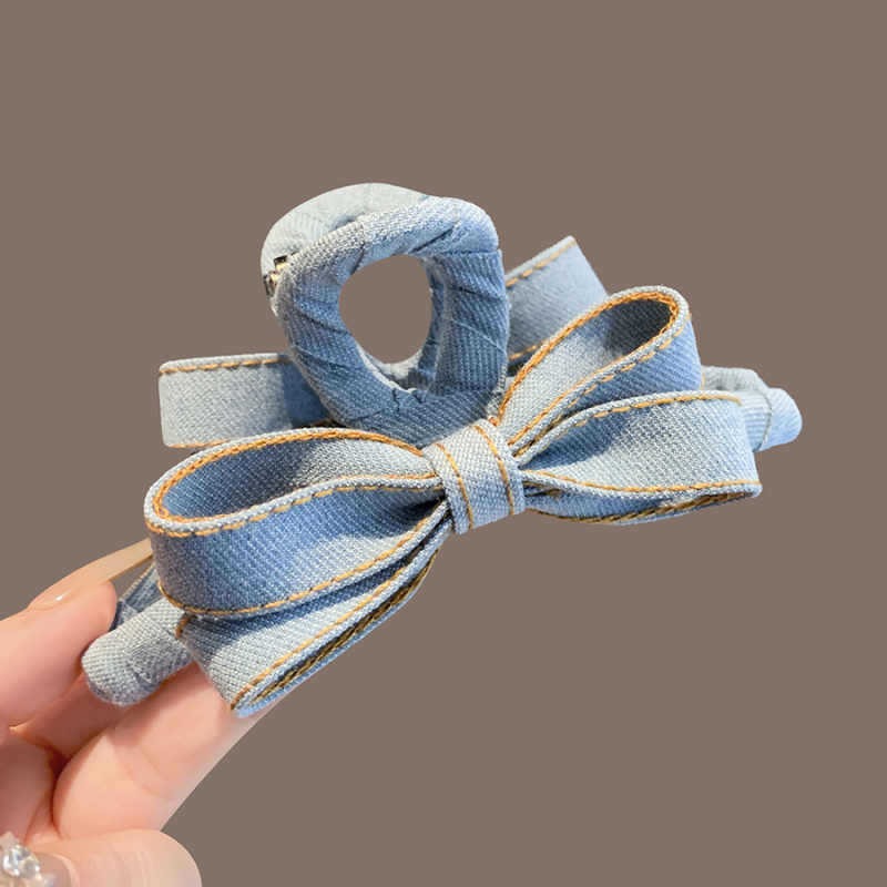 Hi Tech Accessories - Autumn Winter Denim Bow Hair Claw