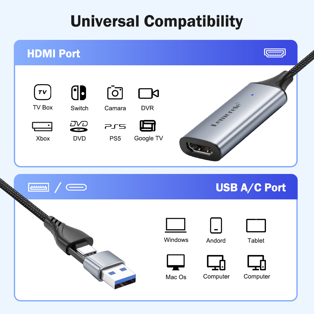 Lemorele USB 2.0 Video Capture - огляд і ціна Usb C To Hdmi