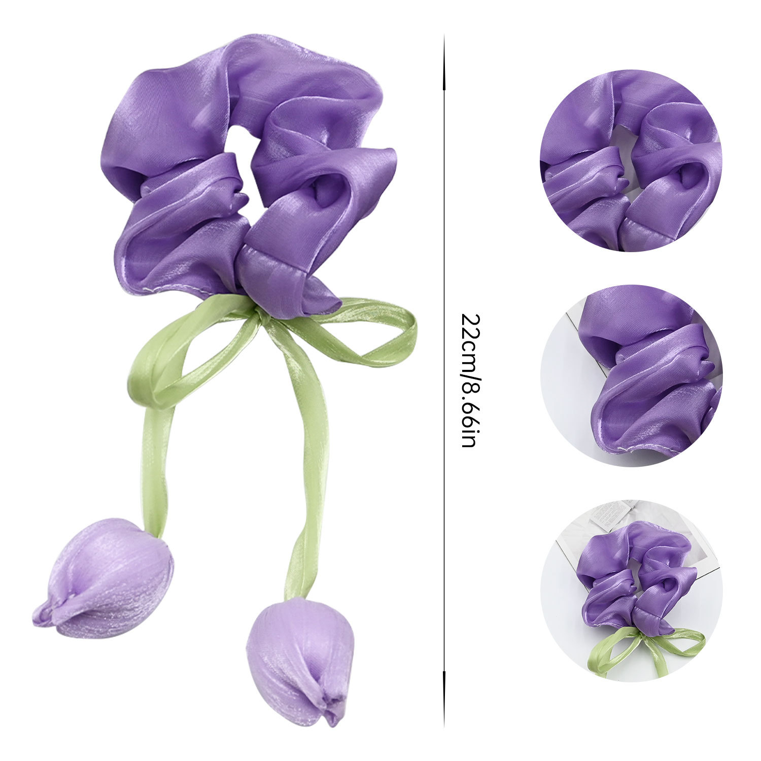 3PCS Tulip Flower Scrunchies - - огляд і ціна Hi Tech Accessories