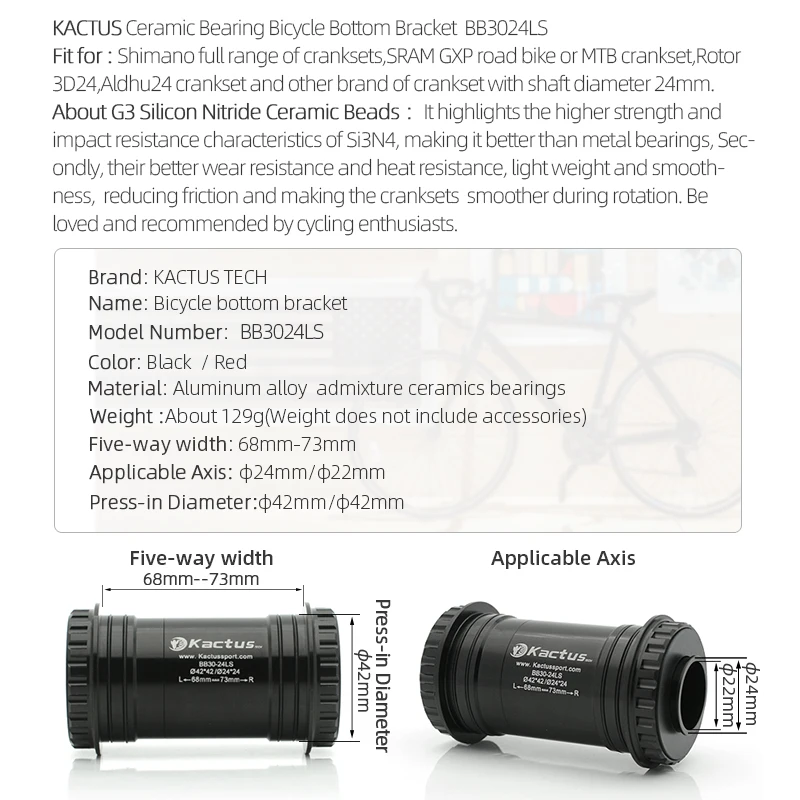 KACTUS BB30 Bottom Bracket LS  - огляд і ціна Tech Bike Accessories