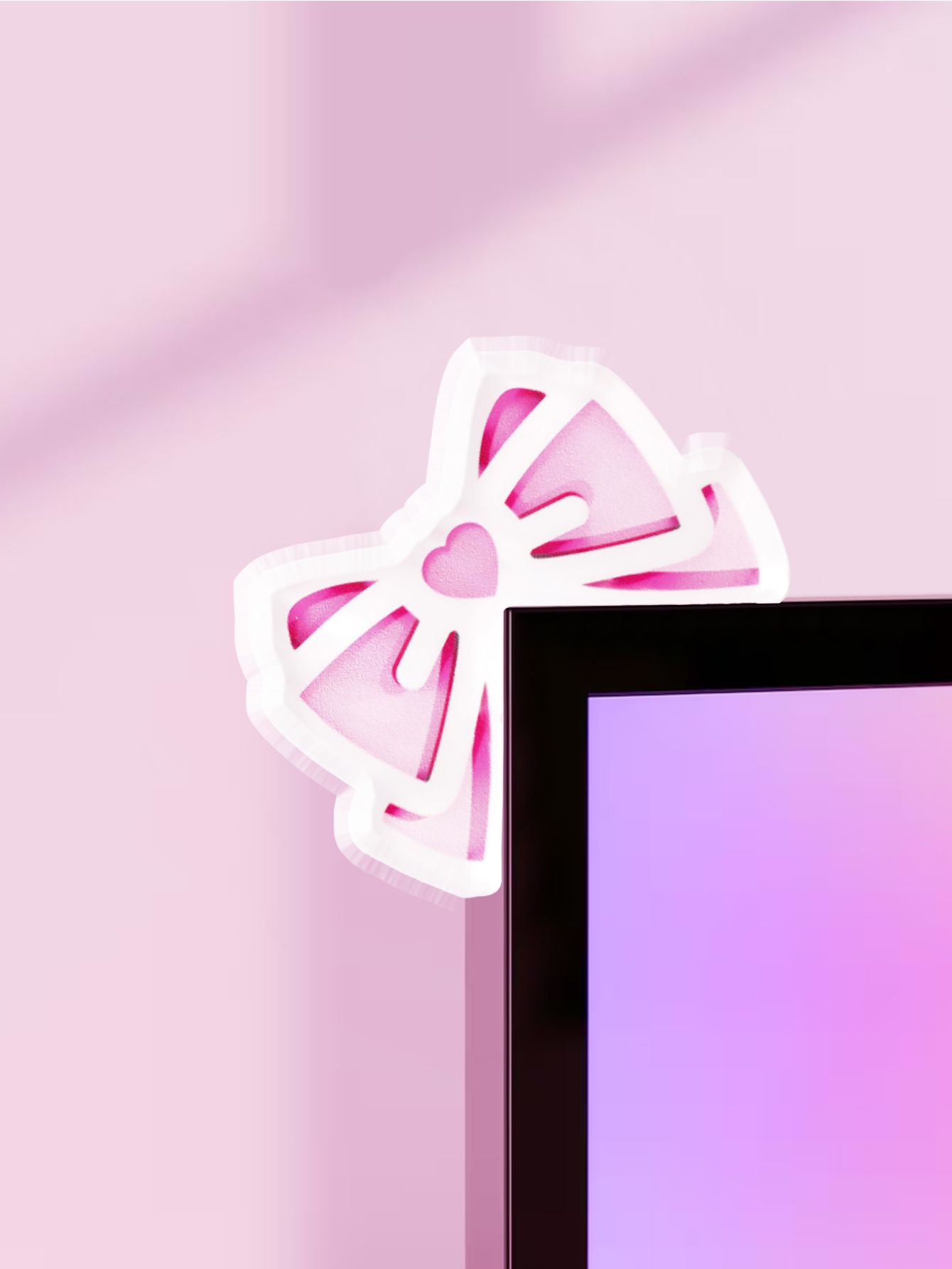 Kawaii Bow Monitor Decor Pink  - огляд і ціна Tech Desktop Accessories